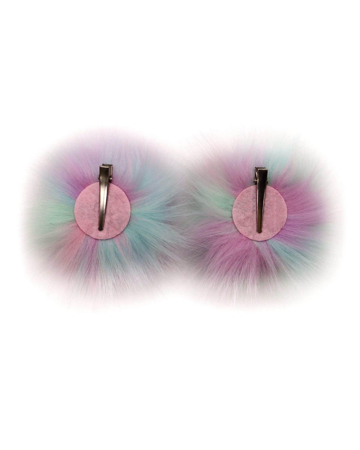 Fun Fur Candy Raver Cotton Candy Space Bunz Faux Fur Hair Clips | Rave Hair Accessories