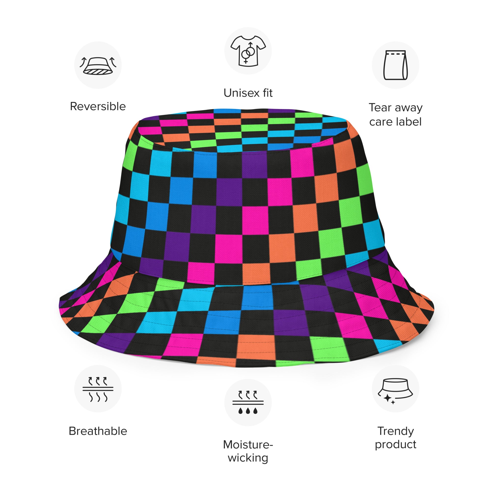 Kandi Kid Reversible Bucket Hat, , - One Stop Rave