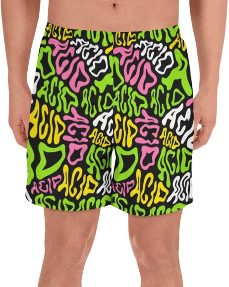 Candy Acid Recycled Athletic Shorts, Athletic Shorts, - One Stop Rave