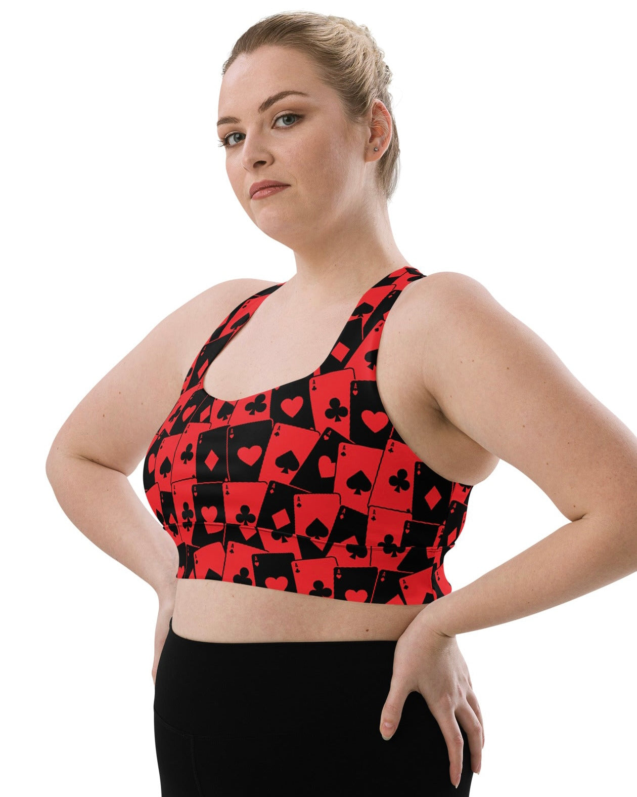 Ace Of Hearts Longline Top, Sports Top, - One Stop Rave