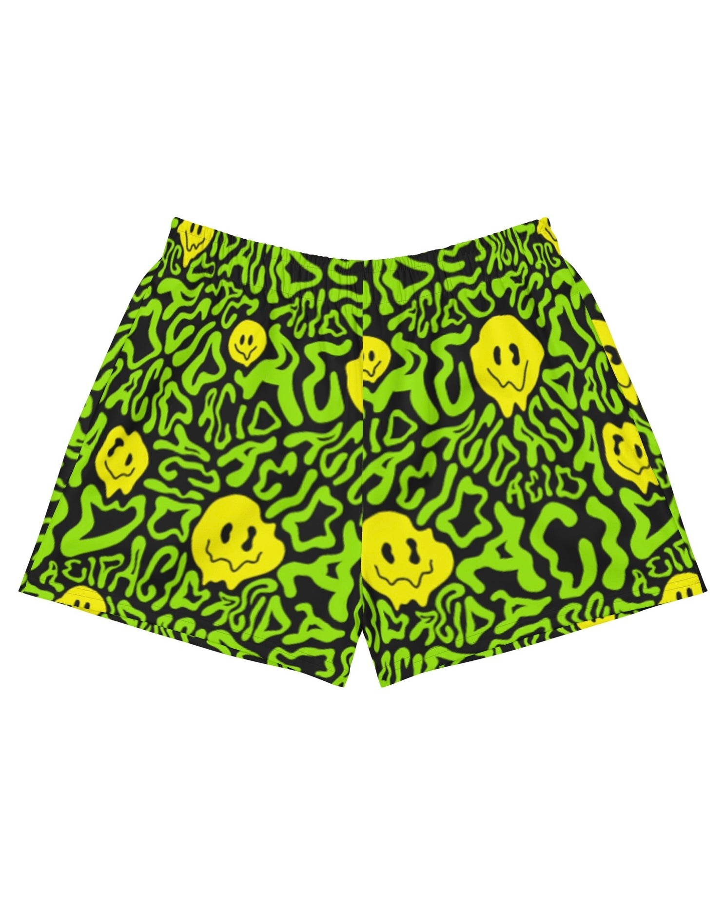 Acid Smilez Recycled Shorts, Athletic Shorts, - One Stop Rave