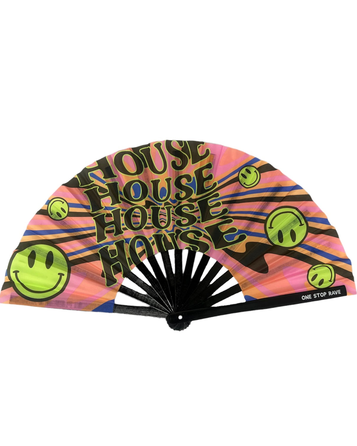(MISPRINT) House Head Hand Fan, Festival Fans 13.5", - One Stop Rave