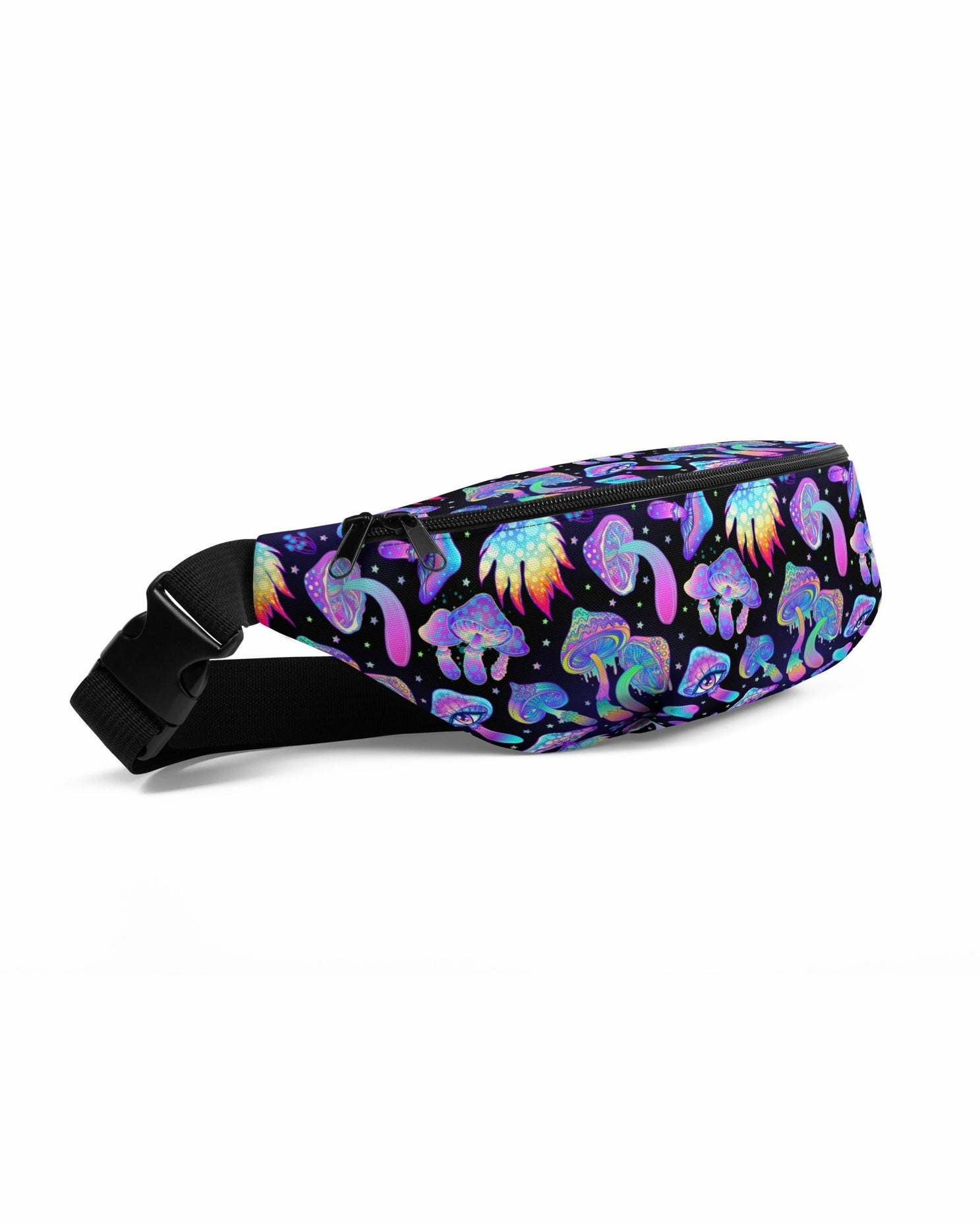Shroomin Black Fanny Pack, Fanny Pack, - One Stop Rave