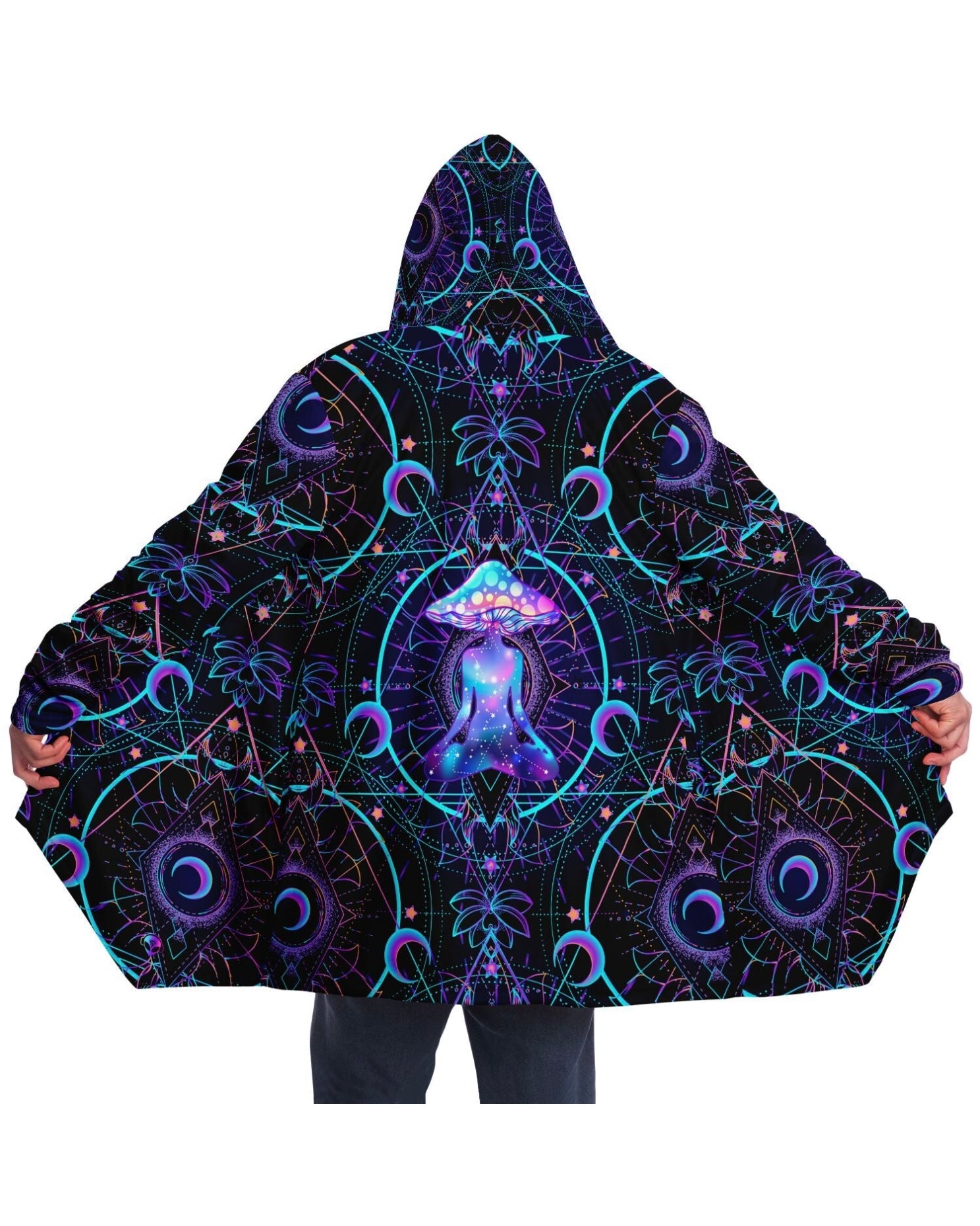 Neon Tiger Cloak Trippy Festival Outfit, Ravewear, outlet Psychedelic Cloak, Trippy Robe, Vibrant Festival Fashion, Cosmic Hooded Cloak