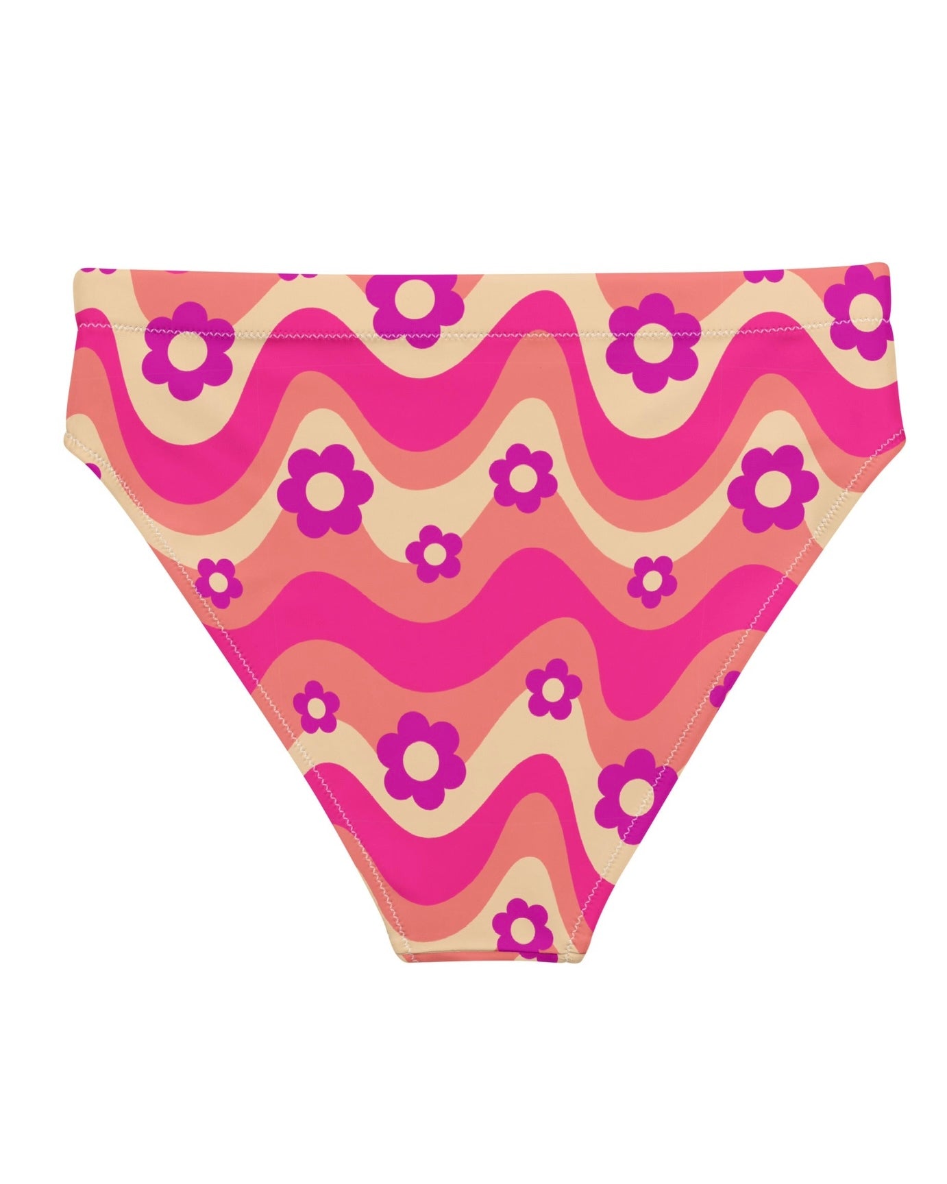 Flower Power Pink Recycled High Waisted Bottoms, High-Waisted Bottoms, - One Stop Rave