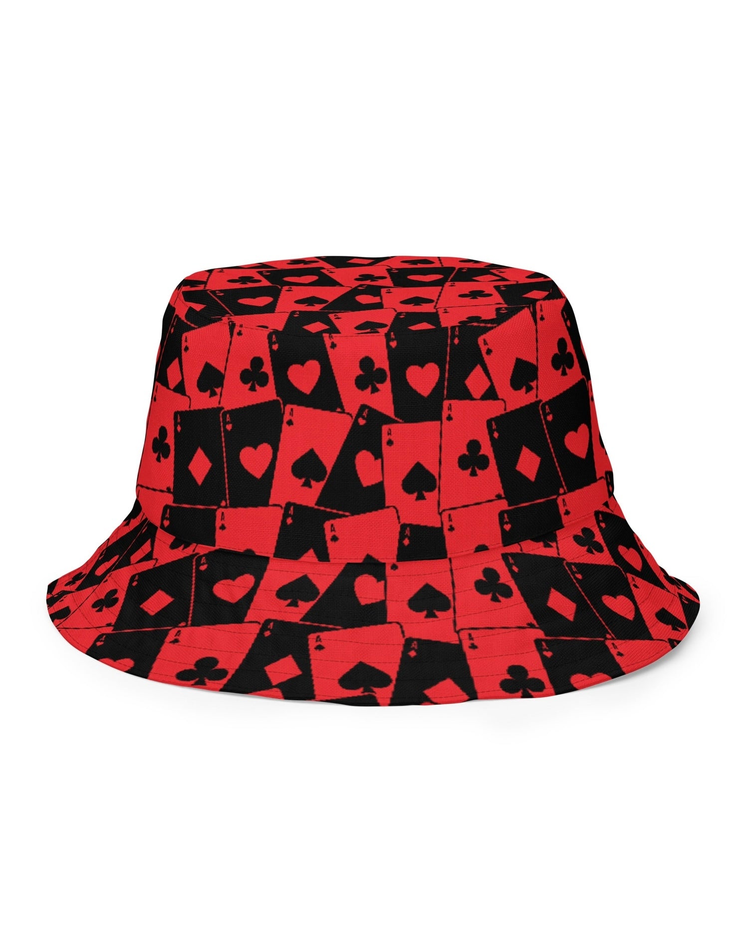 Ace Of Hearts / House Of Cards Reversible Bucket Hat, Bucket Hat, - One Stop Rave