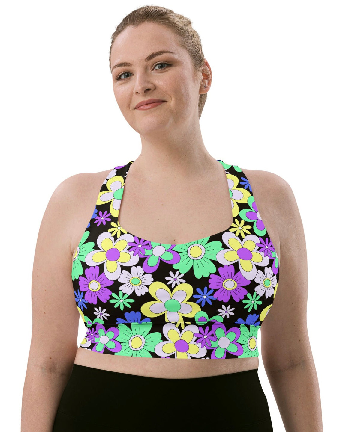 Crazy Daisy Longline Top, Sports Top, - One Stop Rave