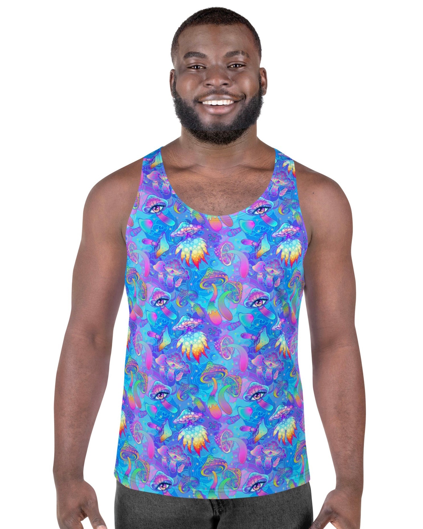 Shroomin Blue Tank Top, Tank Top, - One Stop Rave